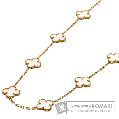 Van Cleef & Arpels Vintage Alhambra Rock Crystal 20P Necklace K18 Yellow Gold Ladies [Used]