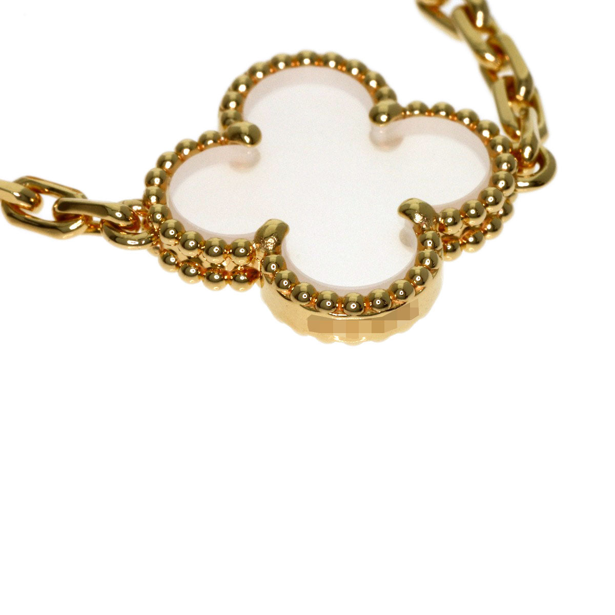 Van Cleef & Arpels Vintage Alhambra Rock Crystal 20P Necklace K18 Yellow Gold Ladies [Used]