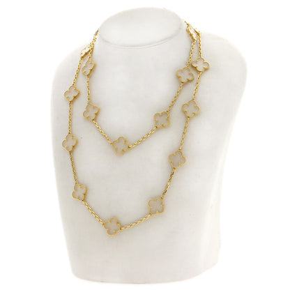 Van Cleef & Arpels Vintage Alhambra Rock Crystal 20P Necklace K18 Yellow Gold Ladies [Used]