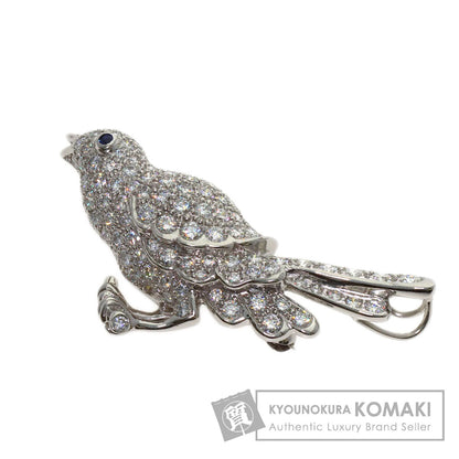 TIFFANY&Co. Bird motif diamond sapphire Brooch Platinum PT950 Ladies [Used]