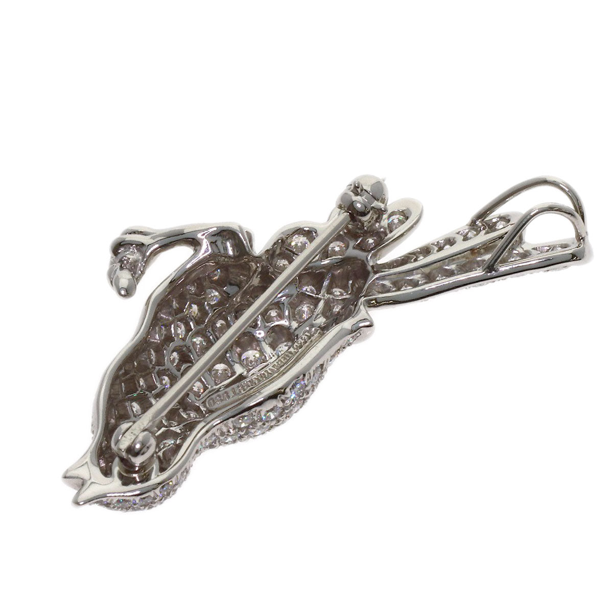 TIFFANY&Co. Bird motif diamond sapphire Brooch Platinum PT950 Ladies [Used]