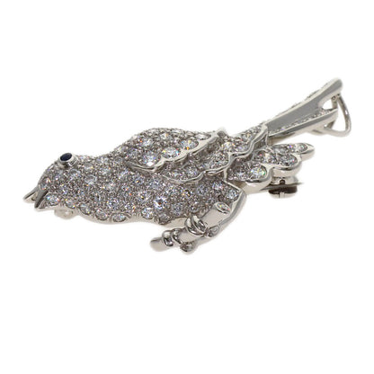 TIFFANY&Co. Bird motif diamond sapphire Brooch Platinum PT950 Ladies [Used]