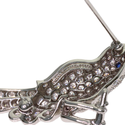 TIFFANY&Co. Bird motif diamond sapphire Brooch Platinum PT950 Ladies [Used]