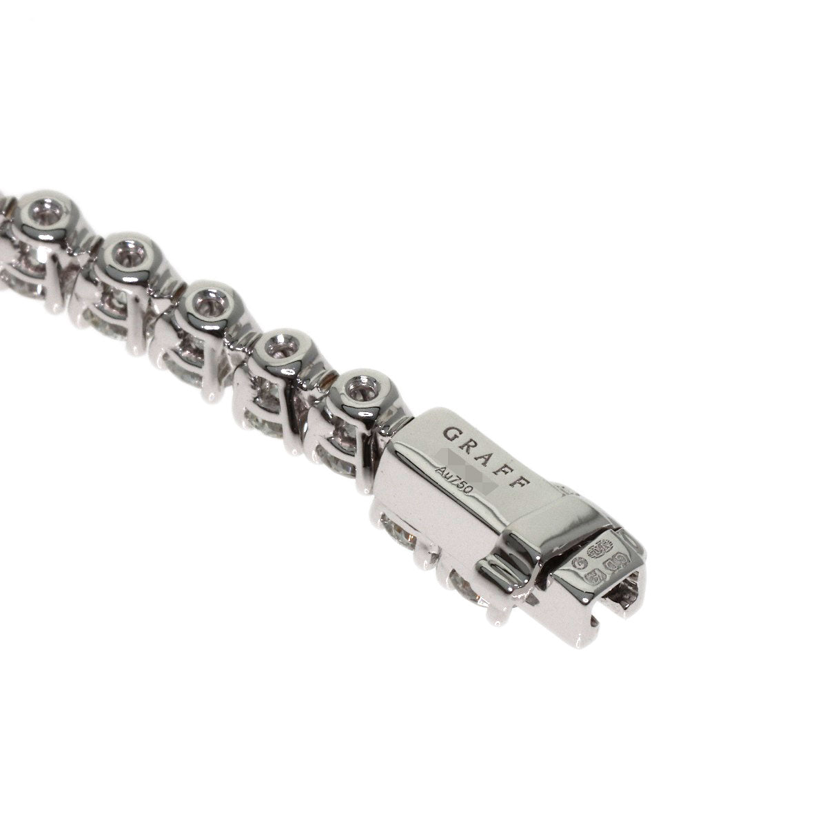 GRAFF Round Diamond Slim Bracelet K18 White Gold Ladies [Used]
