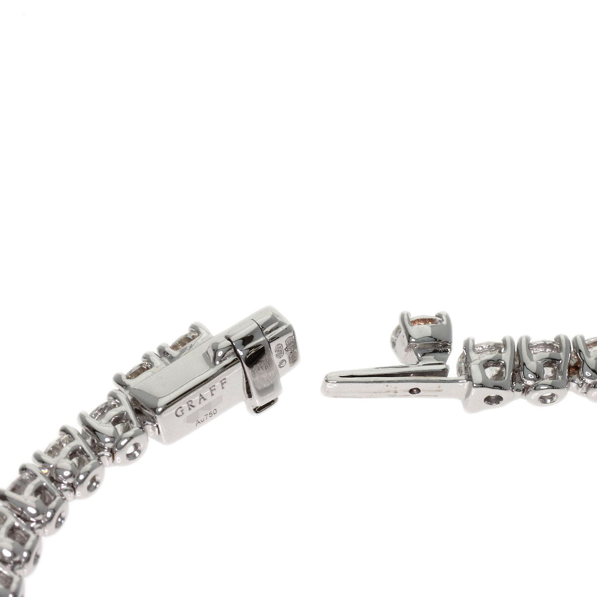 GRAFF Round Diamond Slim Bracelet K18 White Gold Ladies [Used]