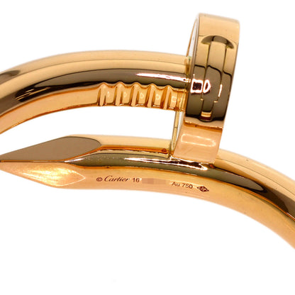 CARTIER Just Uncle # 16 Bracelet K18 Pink Gold Ladies [Used]