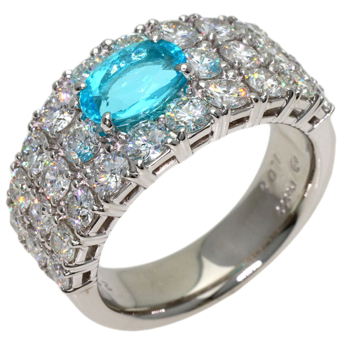 TASAKI Paraiba tourmaline Diamond Ring Platinum PT900 Ladies [Used]