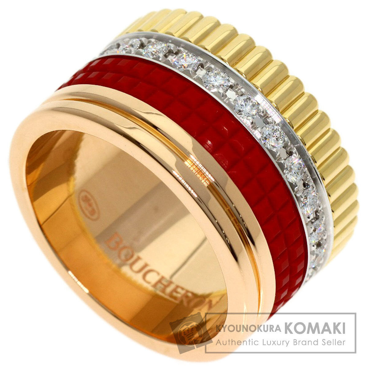 Boucheron Quatre Red Diamond Diamond Ring K18 Yellow Gold K18 White GoldLadies [Used]