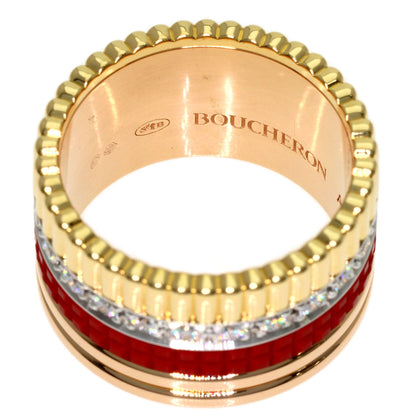 Boucheron Quatre Red Diamond Diamond Ring K18 Yellow Gold K18 White GoldLadies [Used]