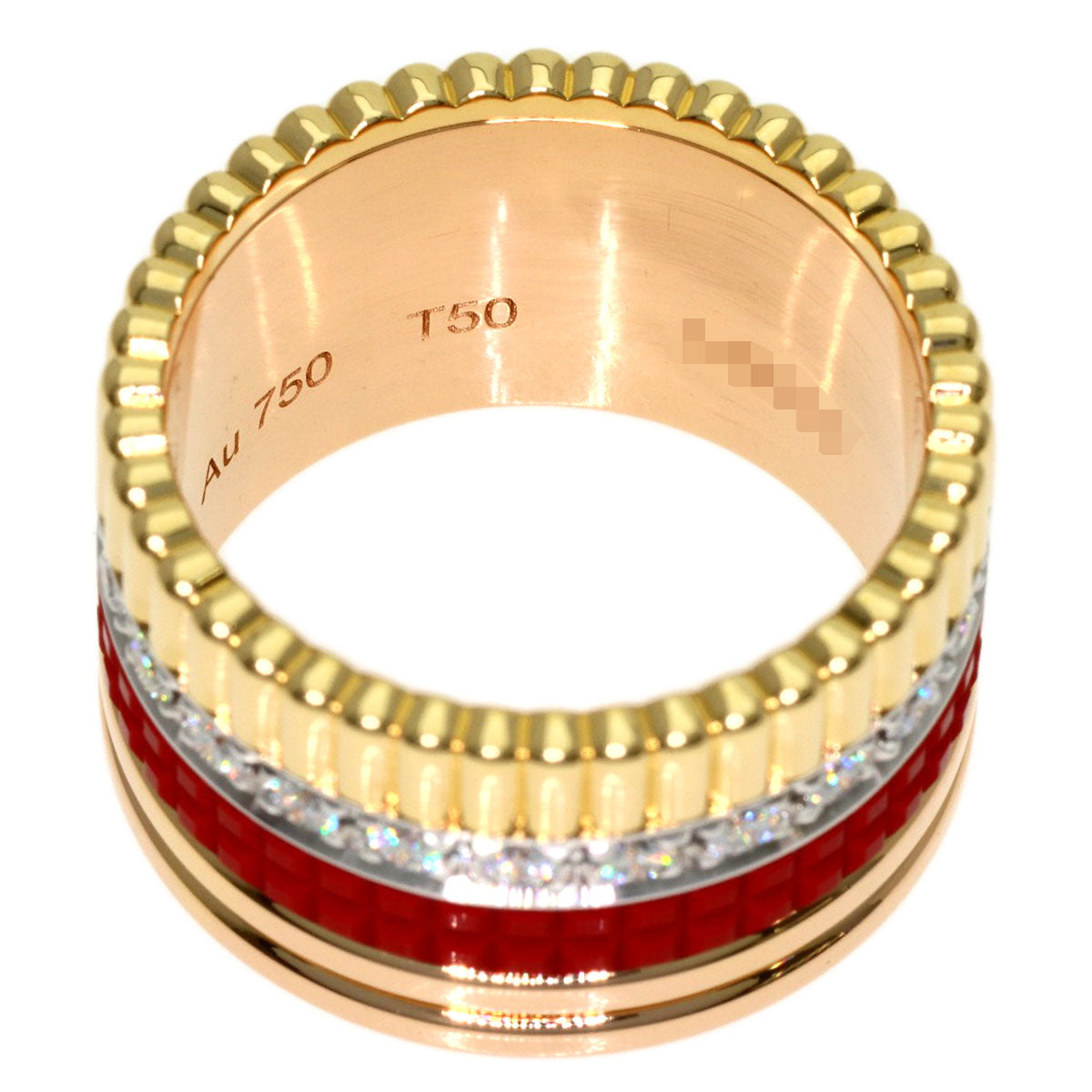 Boucheron Quatre Red Diamond Diamond Ring K18 Yellow Gold K18 White GoldLadies [Used]