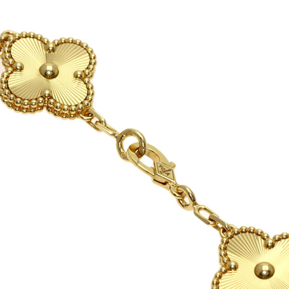 Van Cleef & Arpels Vintage Alhambra Guilloché Diamond 5 Motif Bracelet K18 Yellow Gold Ladies [Used]