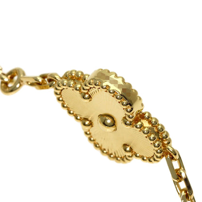 Van Cleef & Arpels Vintage Alhambra Guilloché Diamond 5 Motif Bracelet K18 Yellow Gold Ladies [Used]