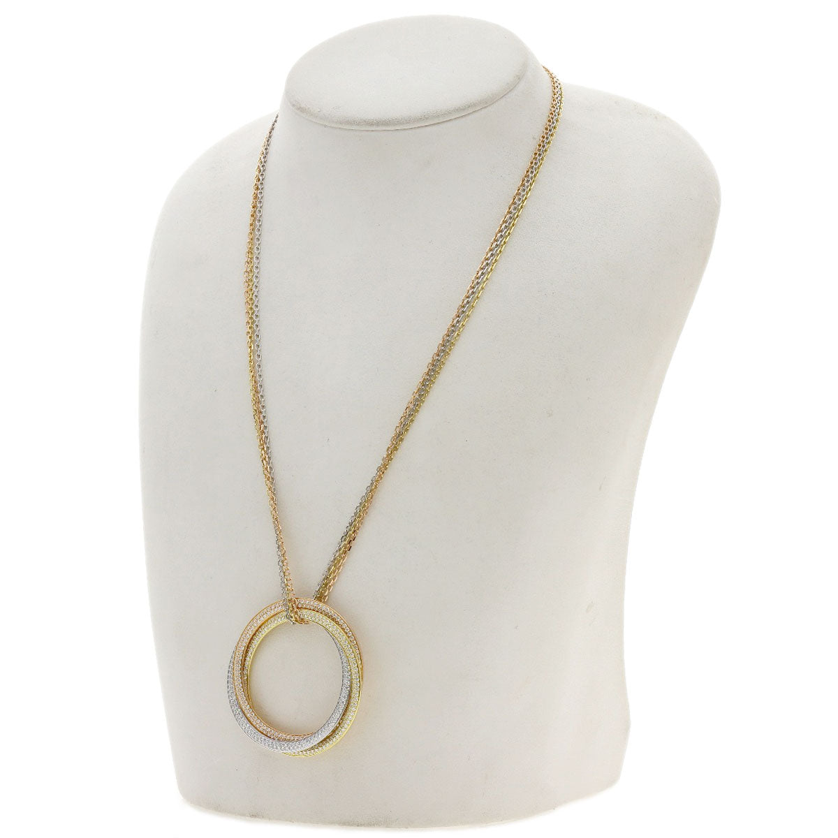 CARTIER Trinity Diamond Necklace K18 Yellow Gold K18 White GoldLadies [Used]