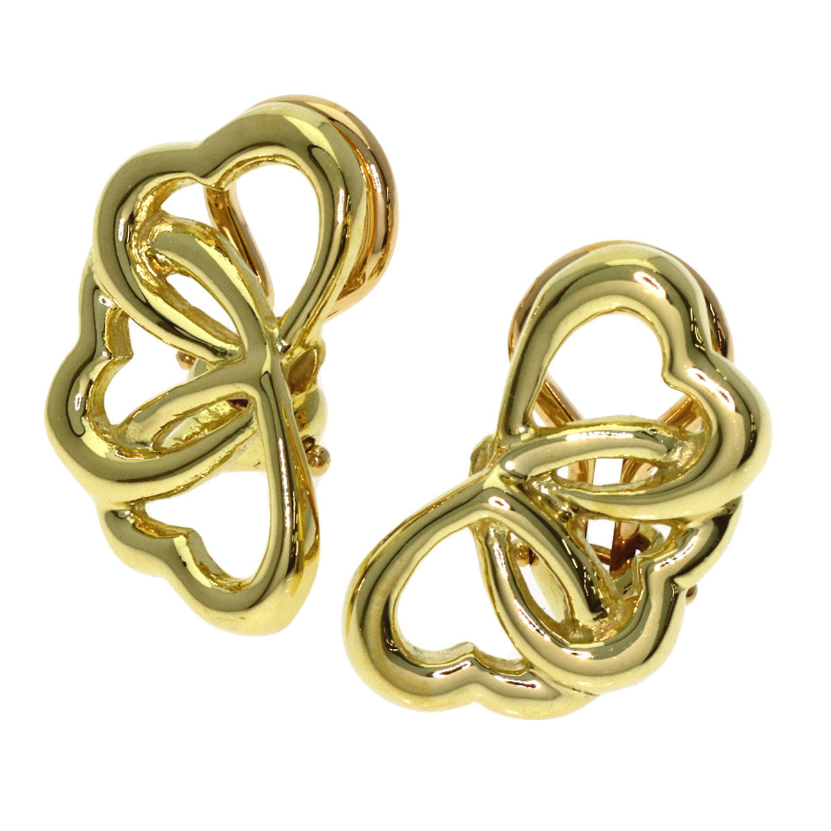 TIFFANY&Co. Triple heart Earring K18 Yellow Gold Ladies [Used]