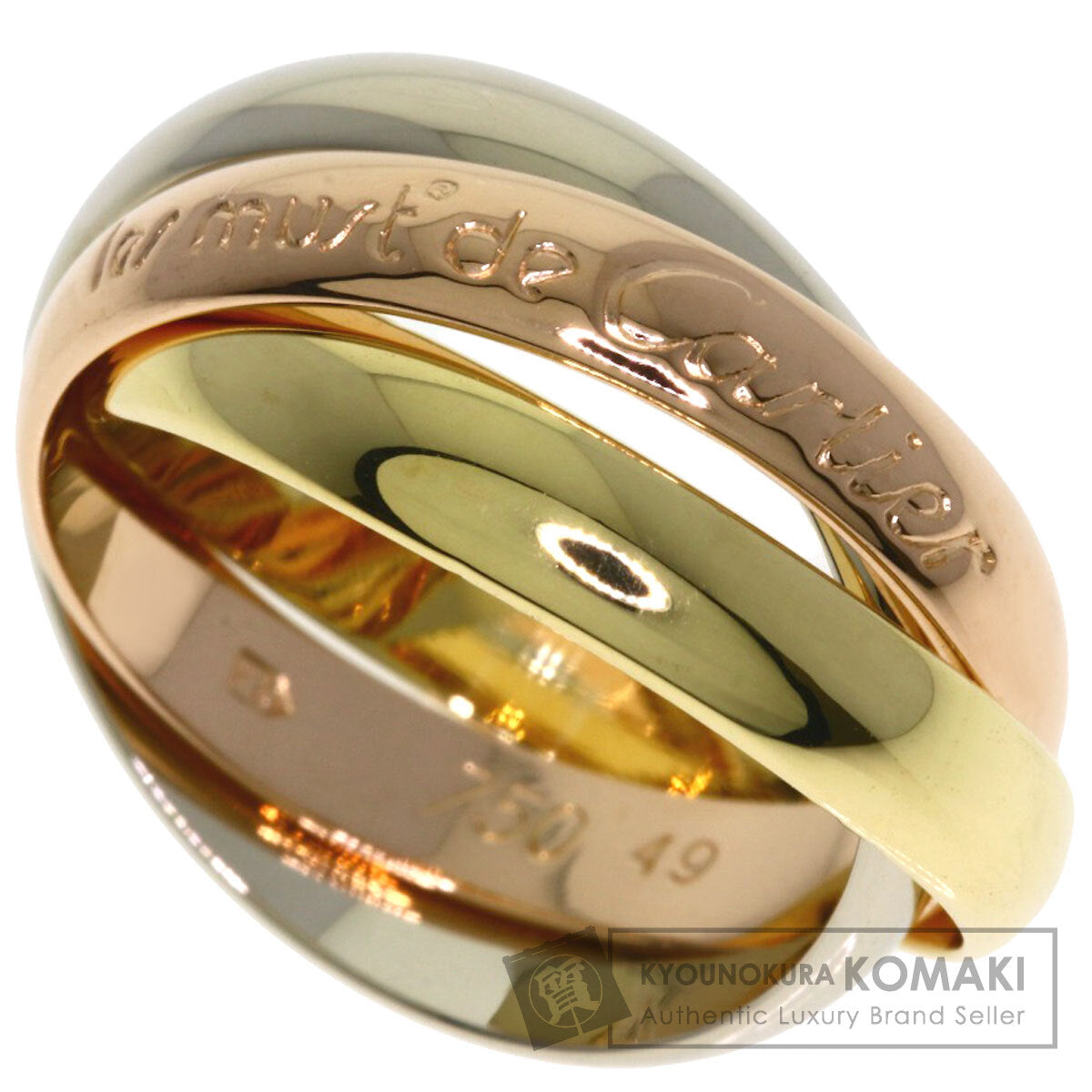 CARTIER Trinity #49 Ring K18 Yellow Gold 18K Pink GoldLadies [Used]