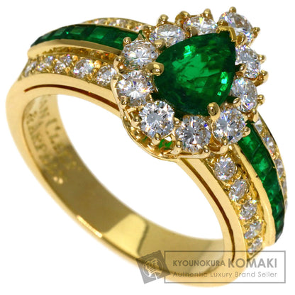 Van Cleef & Arpels Emerald Diamond Ring K18 Yellow Gold Ladies [Used]