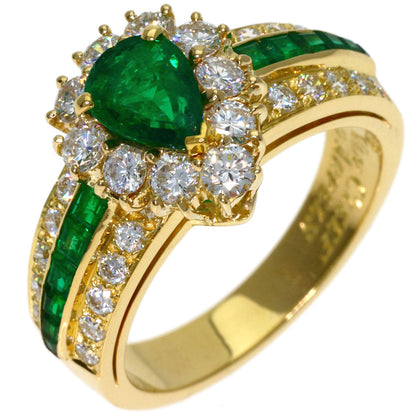 Van Cleef & Arpels Emerald Diamond Ring K18 Yellow Gold Ladies [Used]