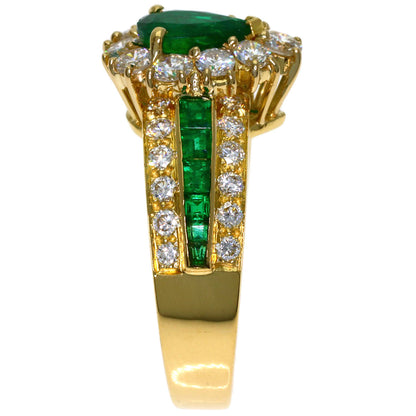 Van Cleef & Arpels Emerald Diamond Ring K18 Yellow Gold Ladies [Used]