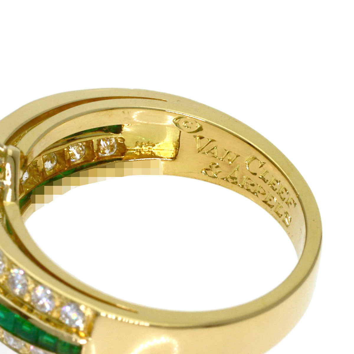 Van Cleef & Arpels Emerald Diamond Ring K18 Yellow Gold Ladies [Used]