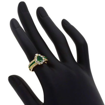 Van Cleef & Arpels Emerald Diamond Ring K18 Yellow Gold Ladies [Used]
