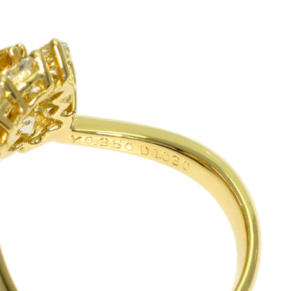 Gimel Flower Small Flower Yellow Diamond Ring K18 Yellow Gold Ladies [Used]