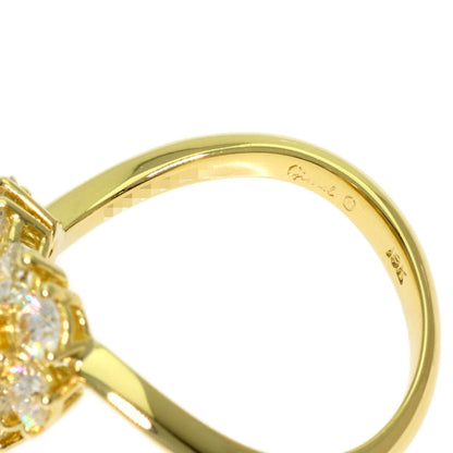 Gimel Flower Small Flower Yellow Diamond Ring K18 Yellow Gold Ladies [Used]