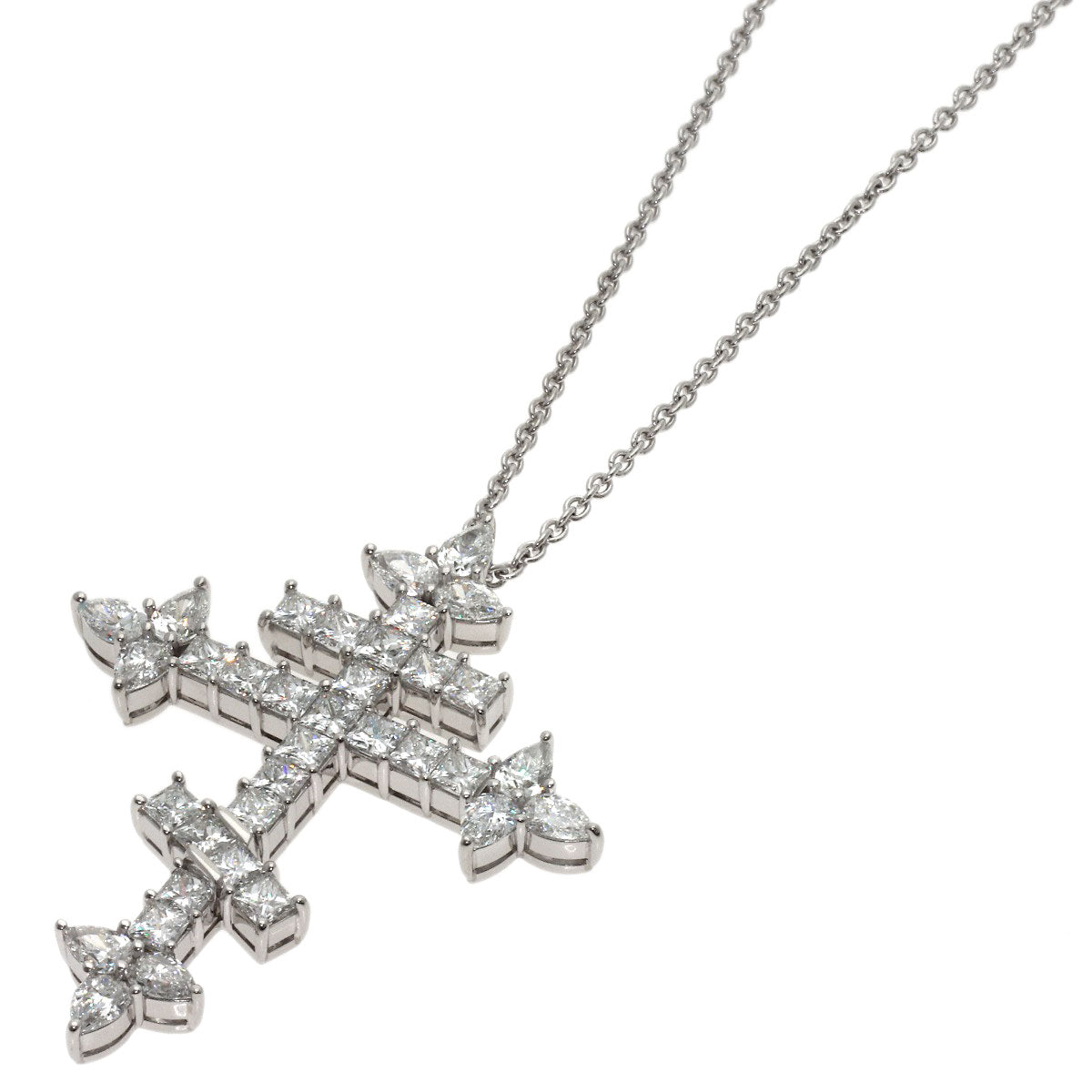 HARRY WINSTON Russian Cross Diamond Necklace Platinum PT950 Ladies [Used]