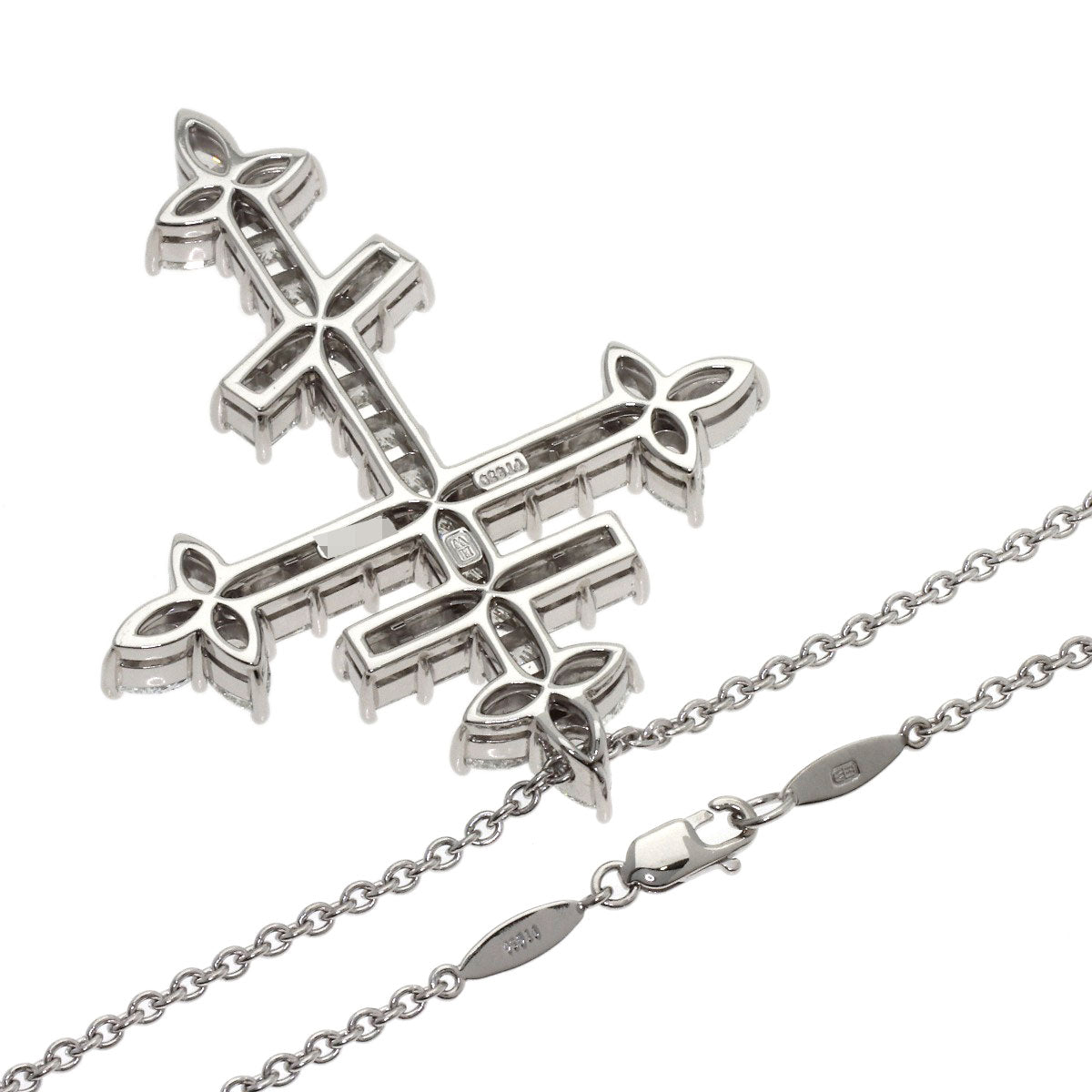 HARRY WINSTON Russian Cross Diamond Necklace Platinum PT950 Ladies [Used]