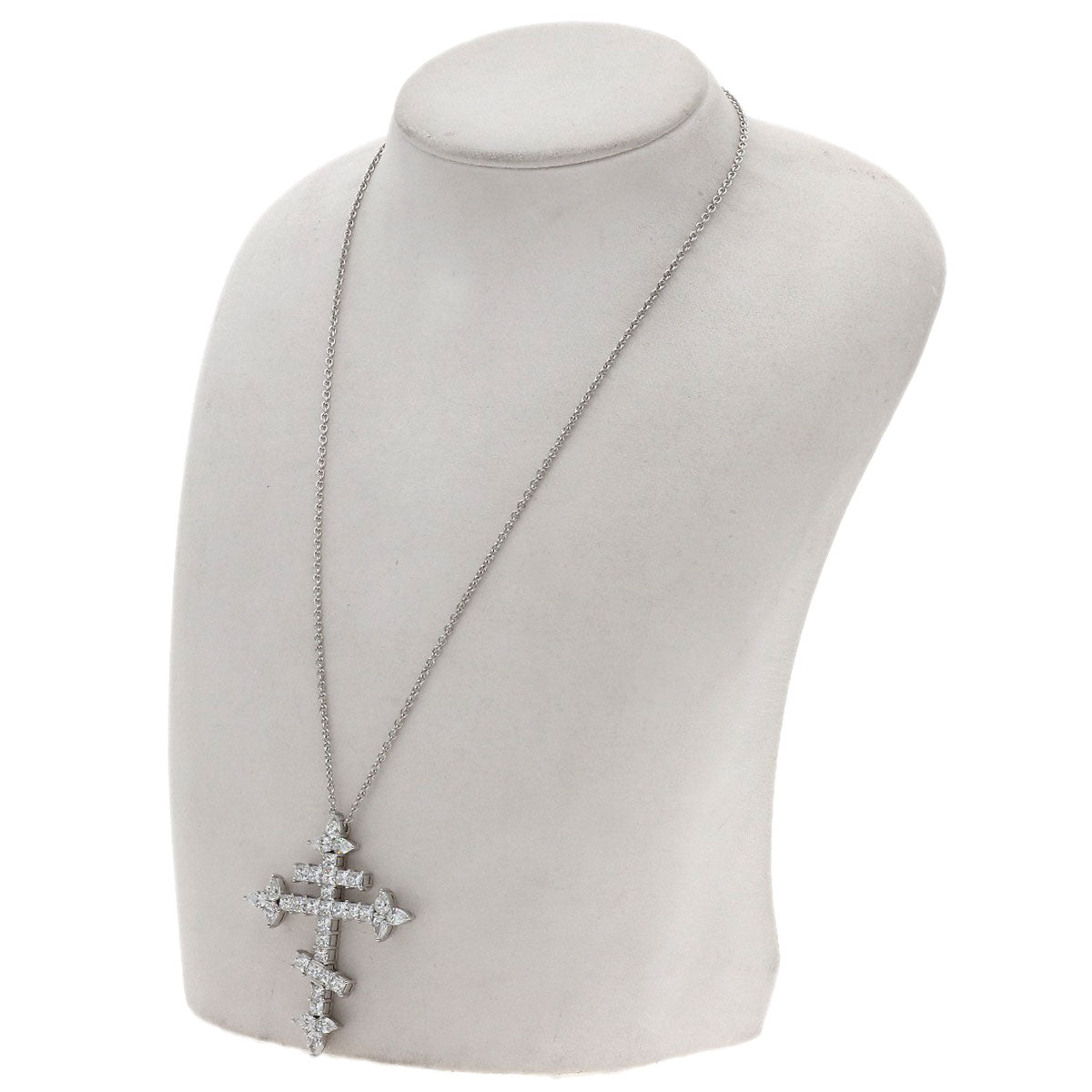 HARRY WINSTON Russian Cross Diamond Necklace Platinum PT950 Ladies [Used]