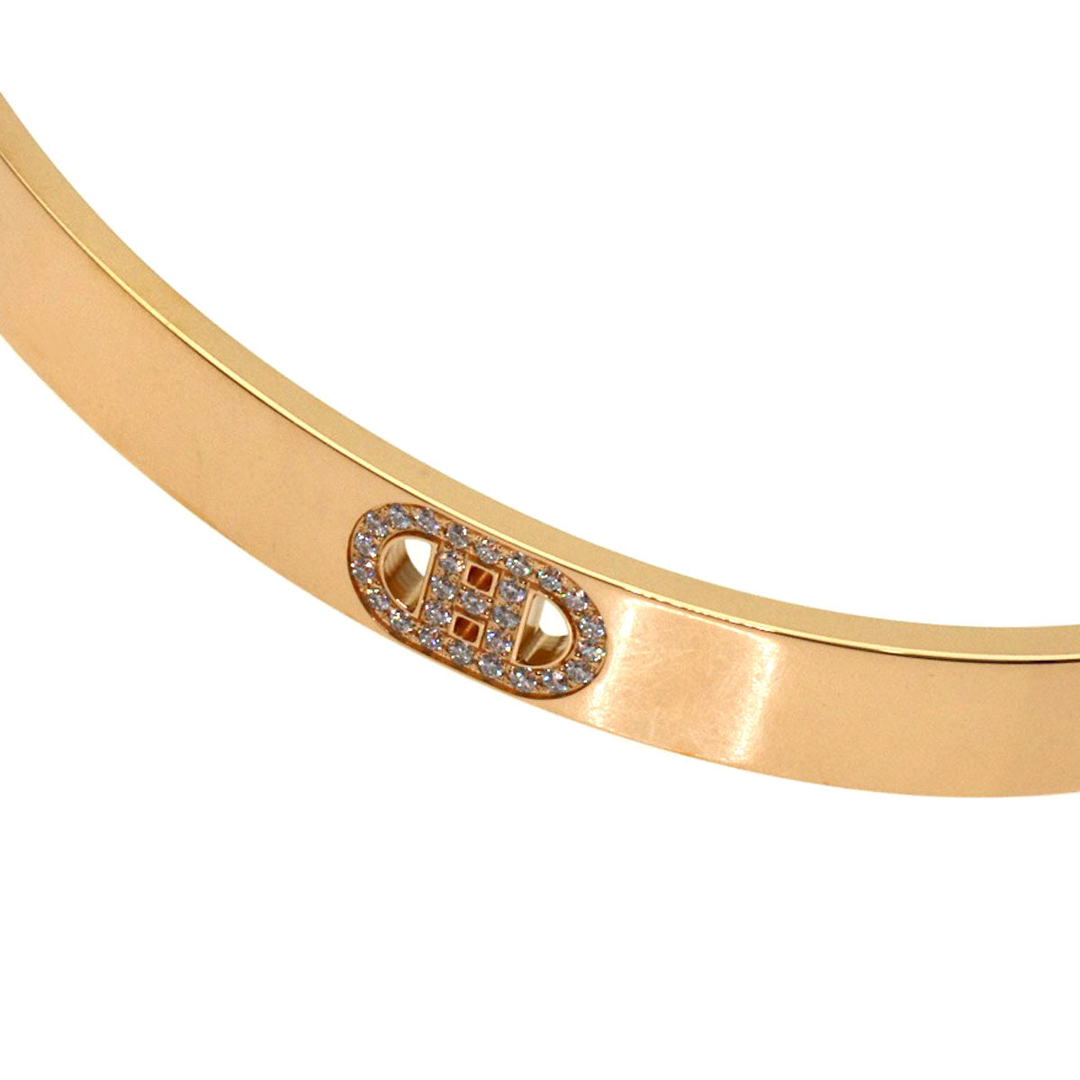 HERMES H Dunkle Diamond Bracelet K18 Pink Gold Ladies [Used]