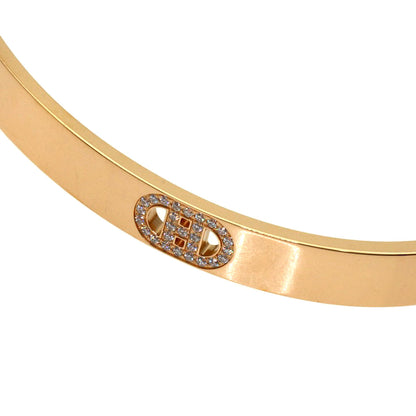 HERMES H Dunkle Diamond Bracelet K18 Pink Gold Ladies [Used]