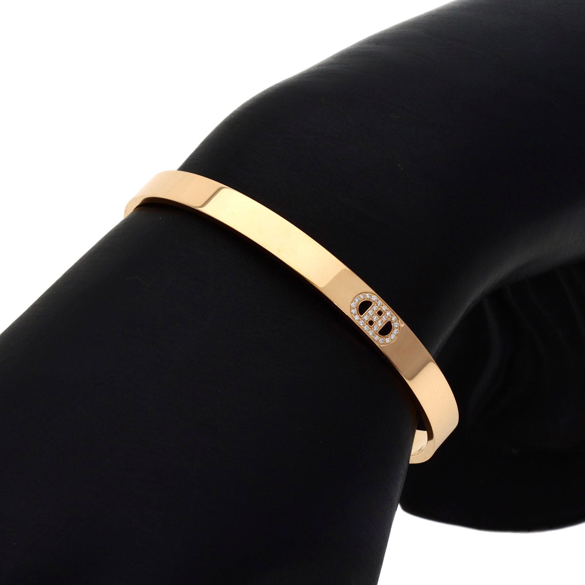 HERMES H Dunkle Diamond Bracelet K18 Pink Gold Ladies [Used]
