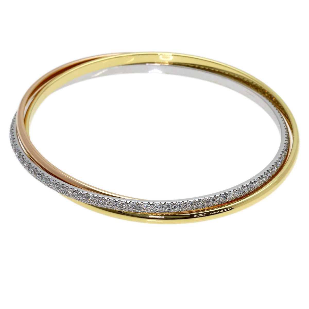 CARTIER Trinity Pave Diamond #16 Bracelet K18 Yellow Gold K18 White GoldLadies [Used]