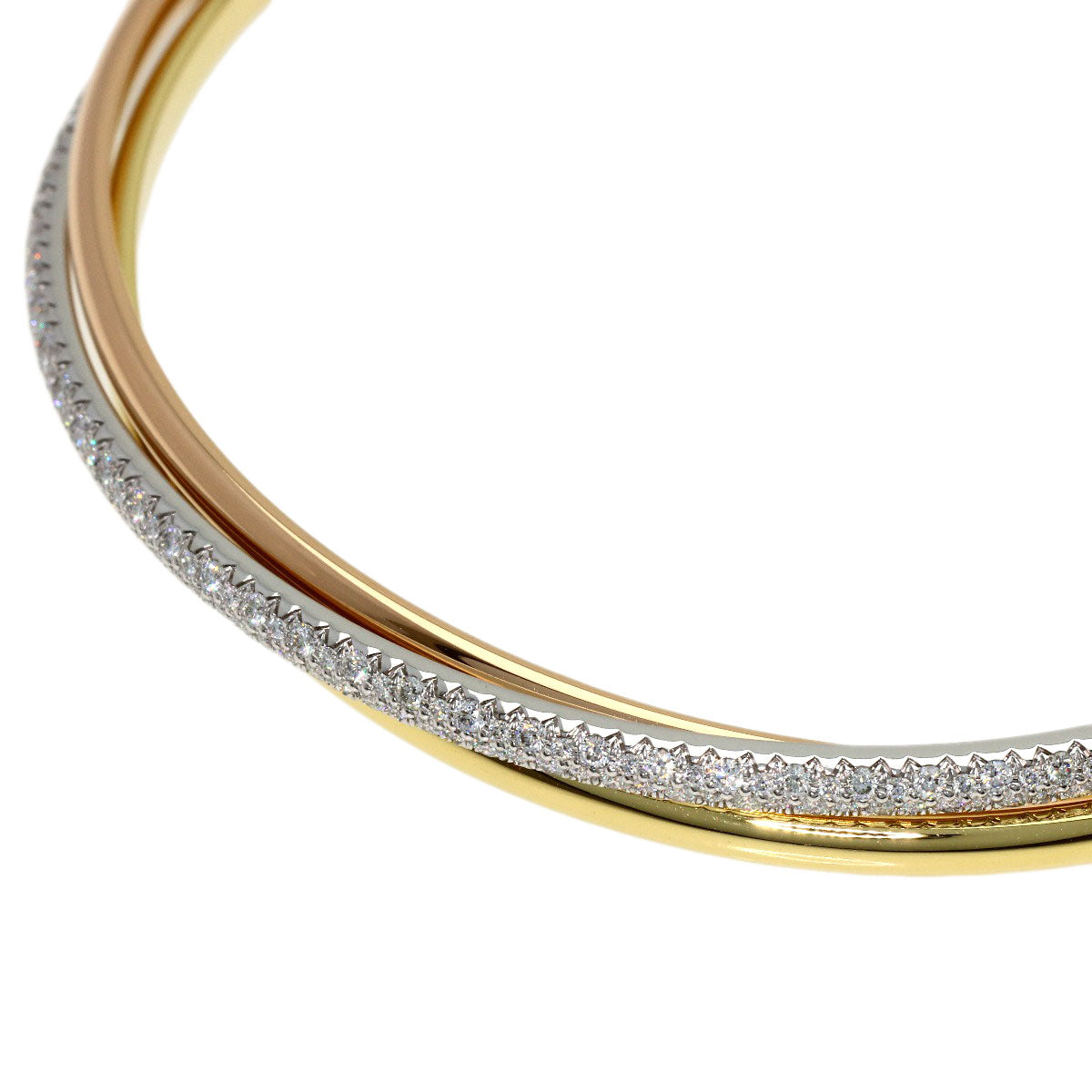 CARTIER Trinity Pave Diamond #16 Bracelet K18 Yellow Gold K18 White GoldLadies [Used]