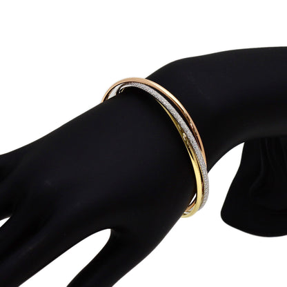 CARTIER Trinity Pave Diamond #16 Bracelet K18 Yellow Gold K18 White GoldLadies [Used]
