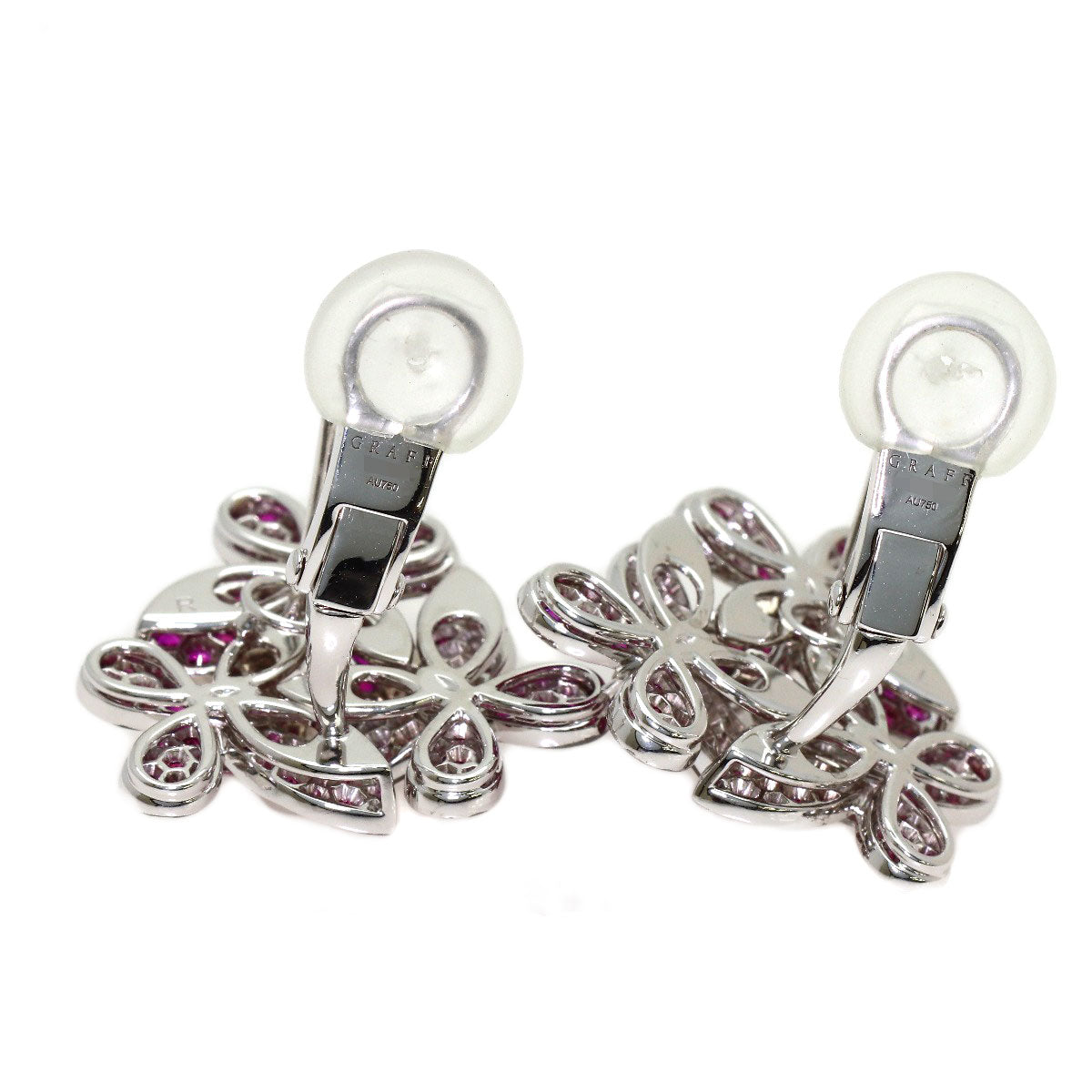 GRAFF Triple Pavé Butterfly Ruby Diamond earring K18 White Gold Ladies [Used]