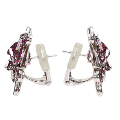GRAFF Triple Pavé Butterfly Ruby Diamond earring K18 White Gold Ladies [Used]