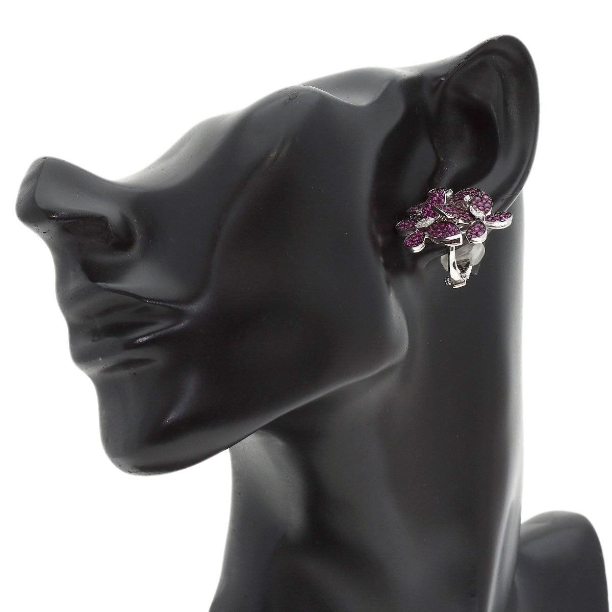 GRAFF Triple Pavé Butterfly Ruby Diamond earring K18 White Gold Ladies [Used]