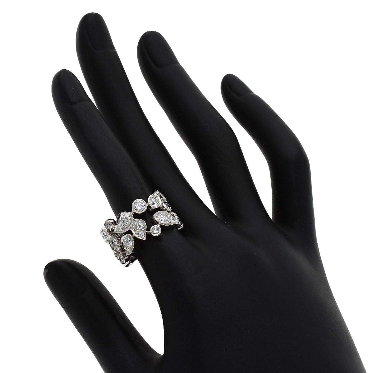 CARTIER Lily Collection Diamond #52 Ring K18 White Gold Ladies [Used]