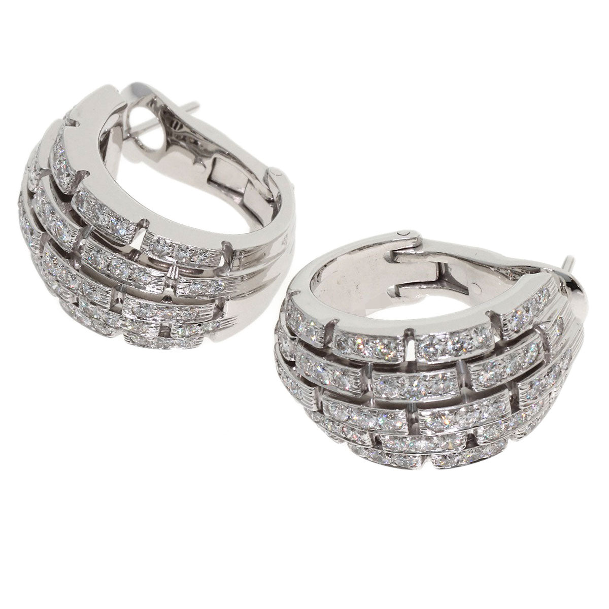 CARTIER Oriane Diamond earring K18 White Gold Ladies [Used]
