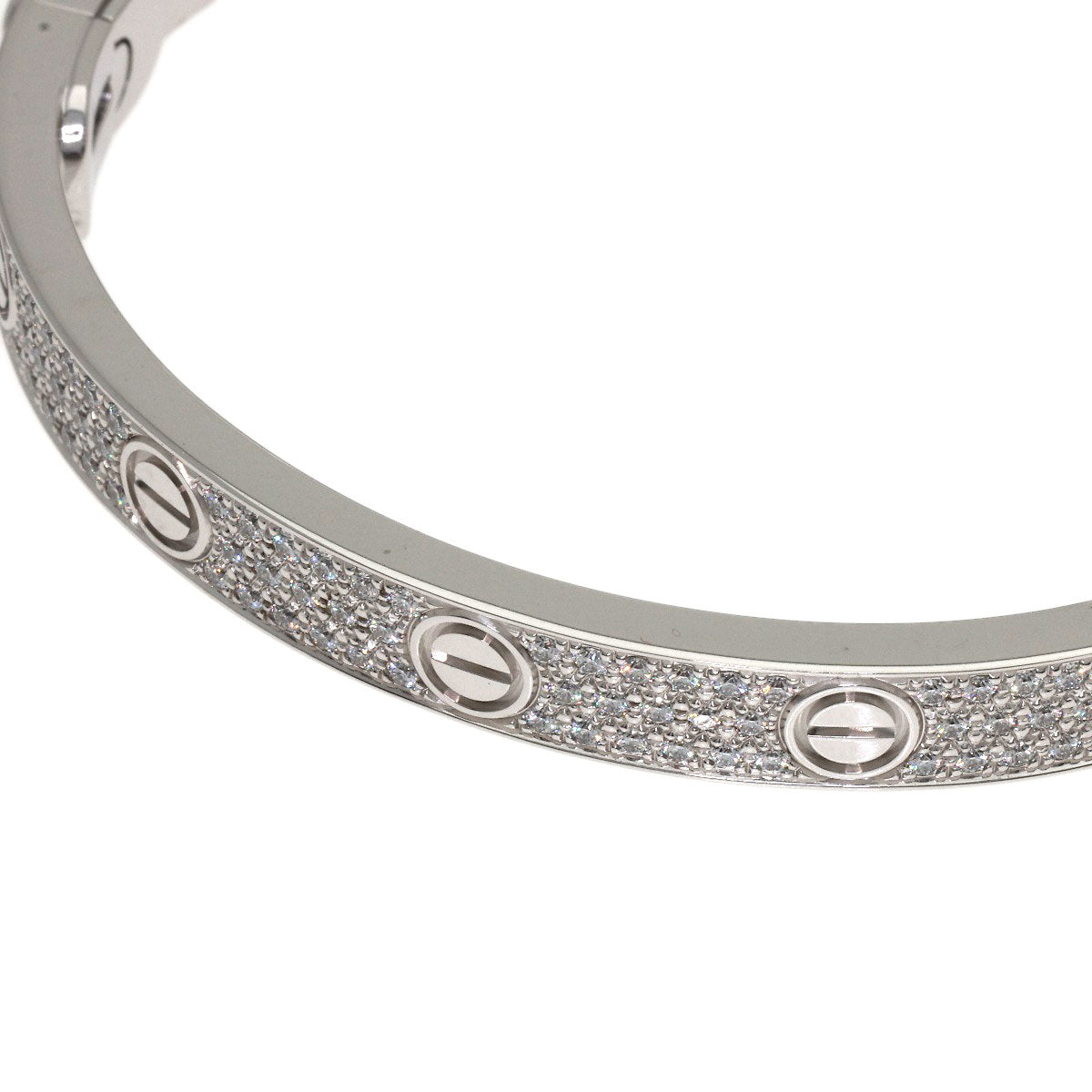 CARTIER LOVE Bracelets Full Pave Diamond #17 Bracelet K18 White Gold Ladies [Used]