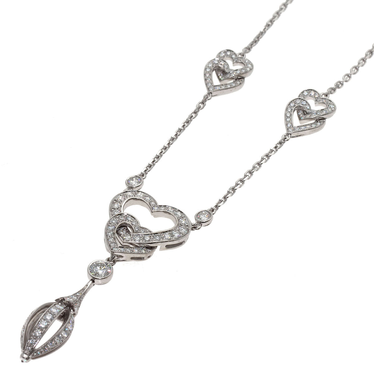 CARTIER Nuage Diamond Necklace K18 White Gold Ladies [Used]