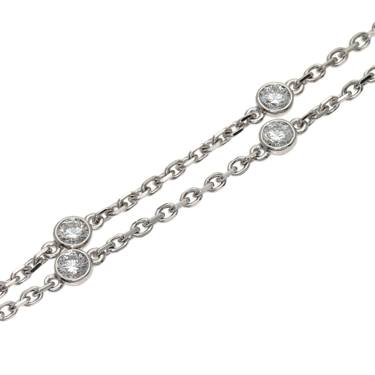 CARTIER Nuage Diamond Necklace K18 White Gold Ladies [Used]