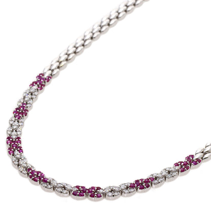 PICCHIOTTI Ruby Diamond Necklace K18 White Gold Ladies [Used]
