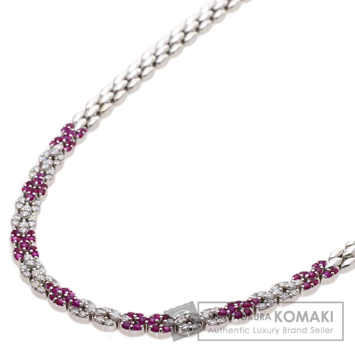 PICCHIOTTI Ruby Diamond Necklace K18 White Gold Ladies [Used]