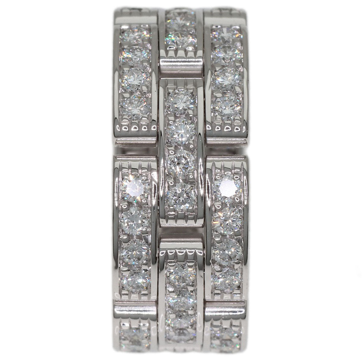 CARTIER Mayon PANTHERE Full Diamond # 50 Ring K18 White Gold Ladies [Used]