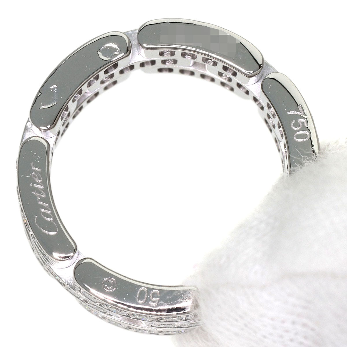 CARTIER Mayon PANTHERE Full Diamond # 50 Ring K18 White Gold Ladies [Used]