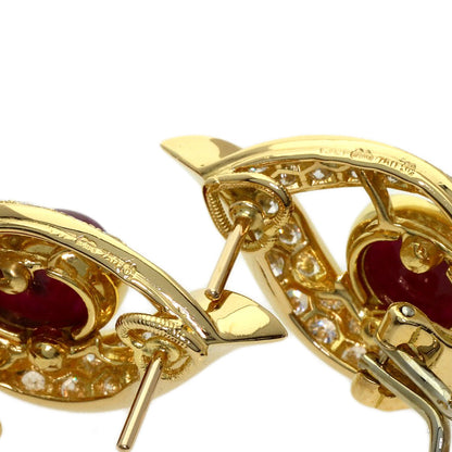 CARTIER Ruby Diamond Vintage earring K18 Yellow Gold Ladies [Used]