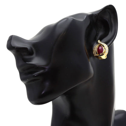 CARTIER Ruby Diamond Vintage earring K18 Yellow Gold Ladies [Used]