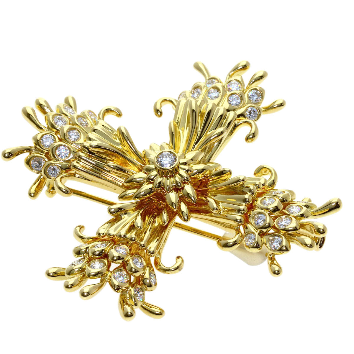 TIFFANY&Co. Jean Schlumberger Diamond Brooch K18 Yellow Gold Ladies [Used]
